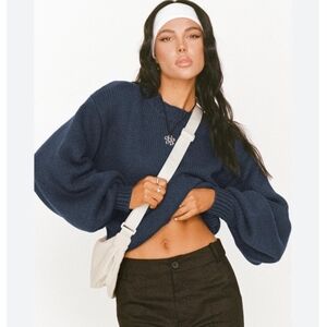 Princess Polly Harmony Sweater In Navy M/L NWT